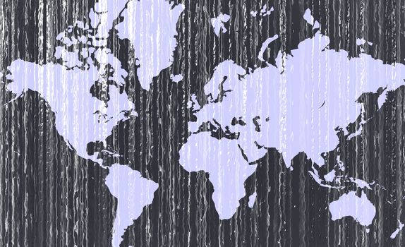 A map of the world rendered to have a wet appearance.