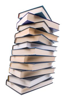 Pile of books isolated on a white background. Concept for "Back to school" 