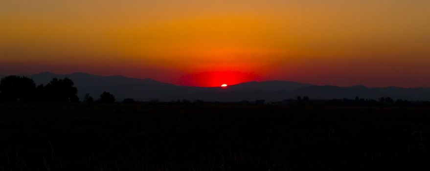 A sunset image from the Front Range of the Rocky Mountains in Colorado