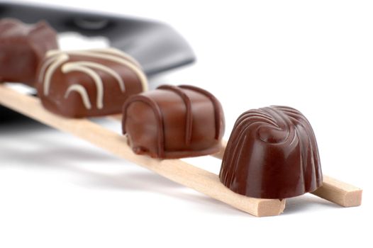 Closeup of sinfully good chocolates