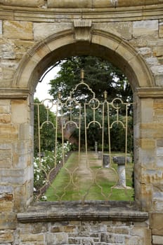 A view of a garden through a window