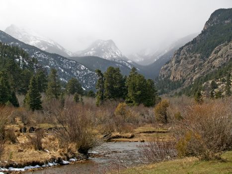 Mountain fog in Rocky Mountain National Park.