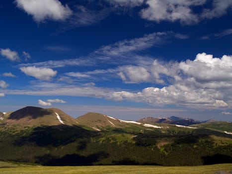 The Never Summer Mountain Range from Trail Ridge in Rocky Mountain National Park