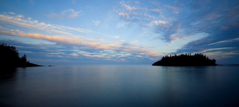 The North shore of Lake Superior at Dusk.