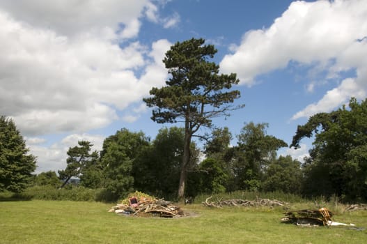 Rubbish dumped in a field