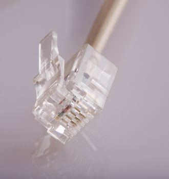 a telephone or ethernet cable in a macro close up image.