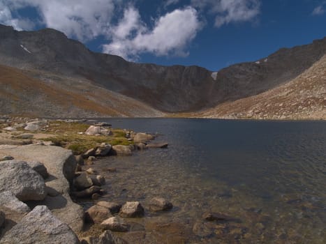 A view from the shoreline of Summit lake in the Mt. Evans wilderness area of Colorado.