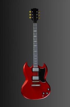 Guitar Illustration in 3d for Rock and Roll