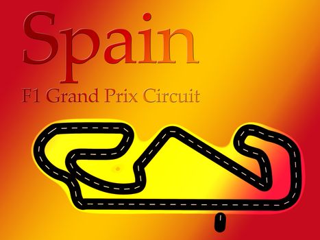 Spain Catalunya F1 Formula 1 Racing Circuit Map