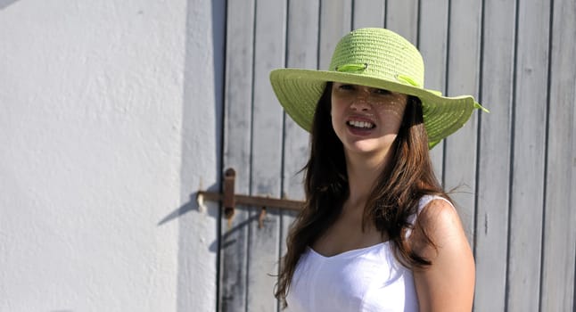 Wonderful woman posing during her holidays