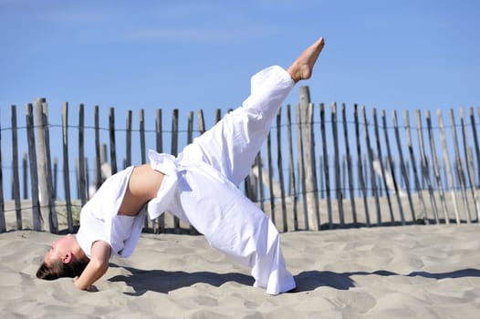 Woman enjoying the beach