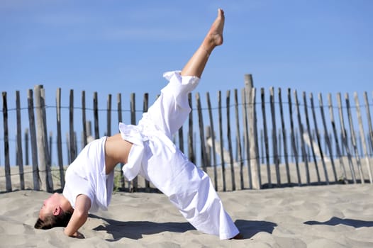 Woman enjoying the beach