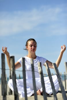 Woman enjoying the beach