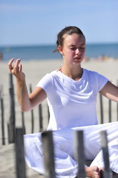 Woman enjoying the beach