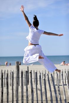 Woman enjoying the beach