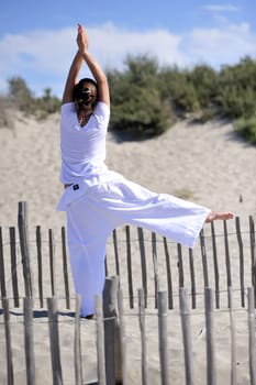 Woman enjoying the beach