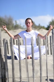 Woman enjoying the beach