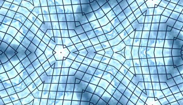A seamless pattern background of some glass windows that are reflecting clouds.