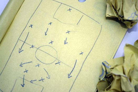 Coach notes on football play tactics