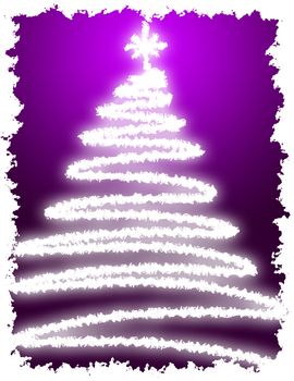 Artistic Christmas Tree with Purple Background Gradation