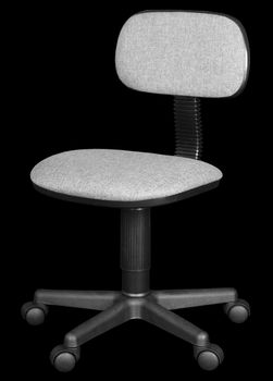 Office plastic chair isolated on black background