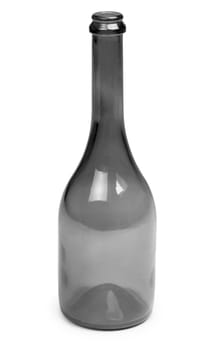 Glass bottle - a symbol of alcoholism, isolated on a white background