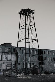 An old factory shot in muted colors.