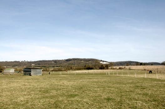 A shed in a field in the Kent countryside