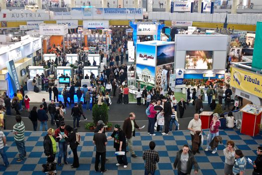 People at the International Tourism Fair at Romexpo March 28, 2010 in Bucharest, Romania