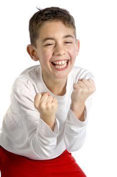 a boy in football uniform celebrating a winning game!