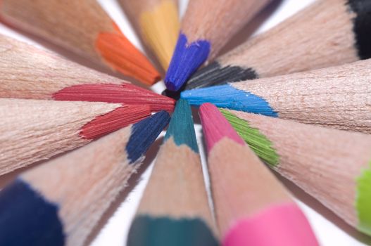 Close-up image of multicolor pencils background