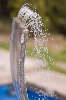 water fountain close-up on a hot day