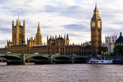 London Skyline  showing Big Ben and Westminster