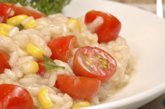 Closeup of a plate of delicious risotto.