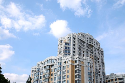 modern residential construction against blue sky