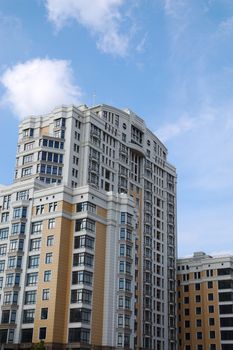 modern residential construction against blue sky