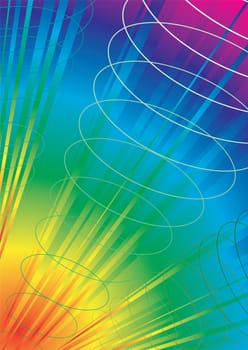 Exploding rainbow abstract background with pulses of energy