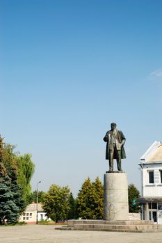 Statue of Lenin in small Ukrainian town