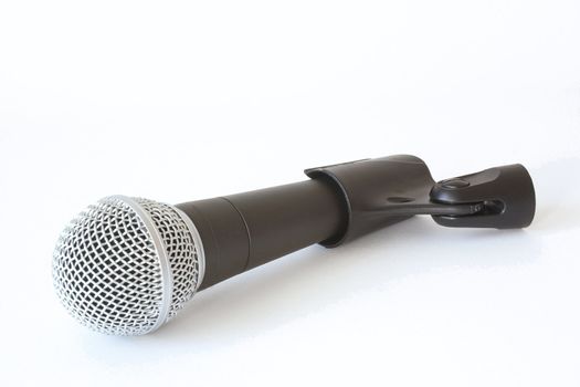 microphone in its holder attachment