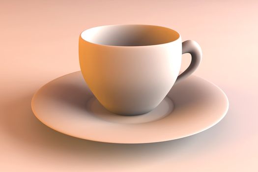 3D rendered Illustration. A red coffee or tea cup.