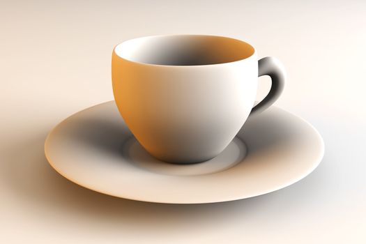 3D rendered Illustration. A red coffee or tea cup.