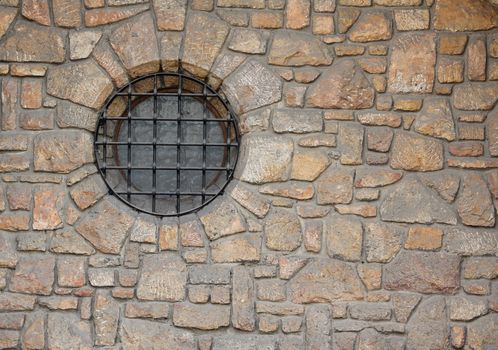 Old ancient basilica architectural style window.