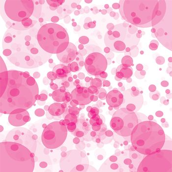 Abstract bubble background with pink transparent designed pattern