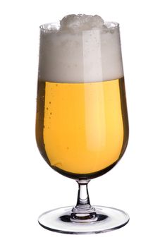 Glass of beer isolated over a white background 