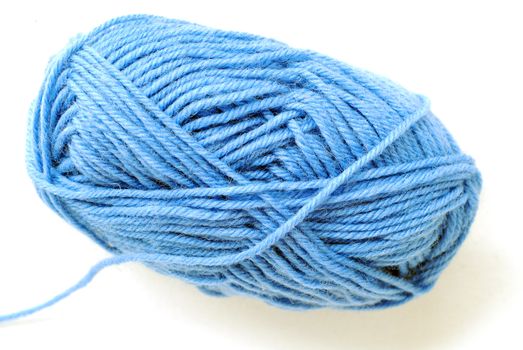 blue yarn isolated over white background