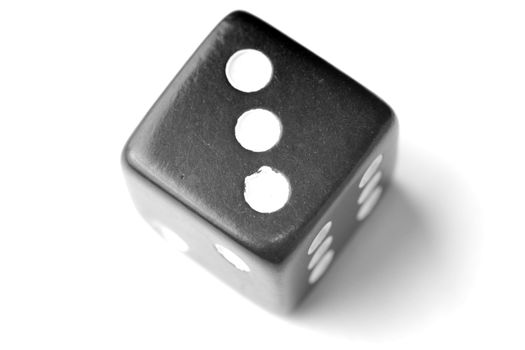 Black Die on White - Three at top. Similar images of 1-6 exists