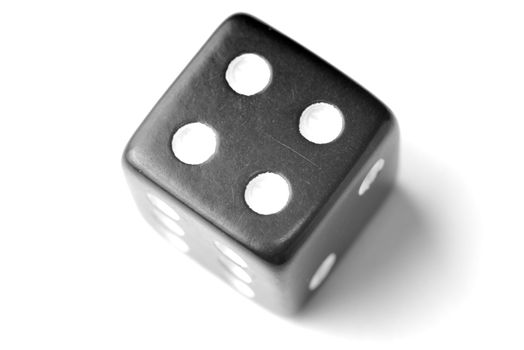 Black Die on White - Four at top. Similar images of 1-6 exists