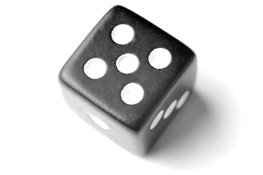 Black Die on White - Five at top. Similar images of 1-6 exists