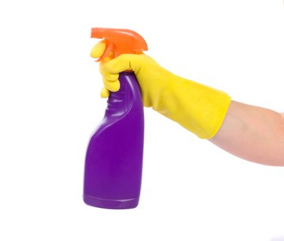 Hand with spray bottle