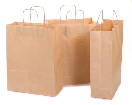 three ecological paper bags